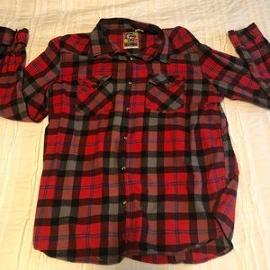 Mambo XL Red snap up flannel
